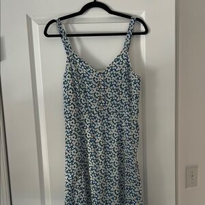 Darling Daisies Blue Floral Print Midi Dress